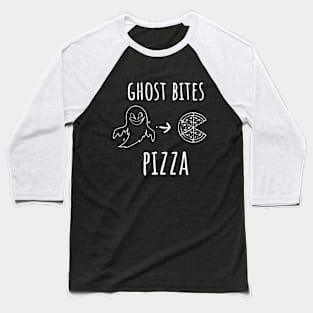 Ghost Bites Pizza Funny Halloween Pizza t women Girls Baseball T-Shirt